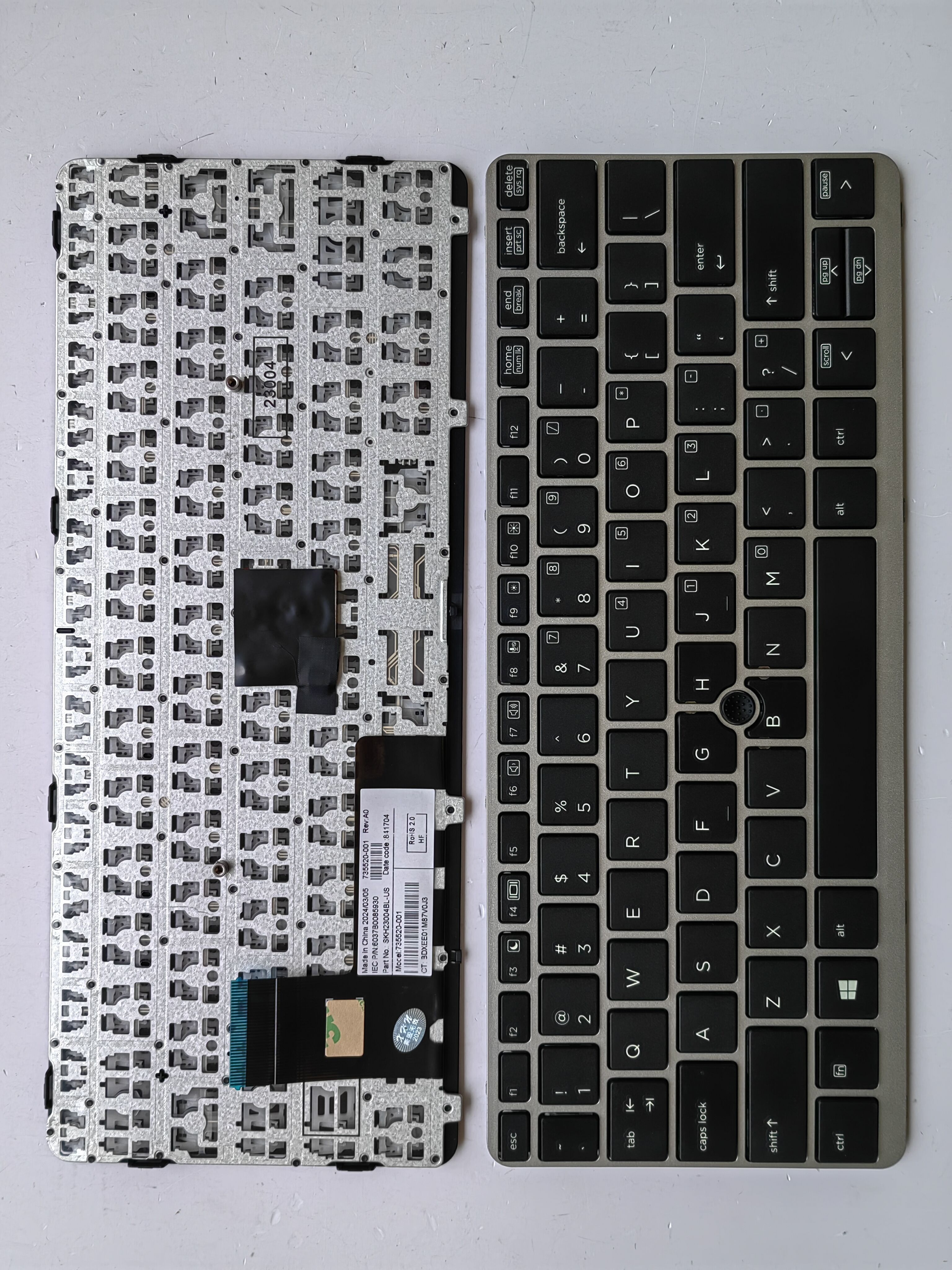 Picture of New Replacement Laptop Keyboard For HP 820G1/820G2/725G1/725G2 SILVER FRAME BLACK With Point (OEM) US Layout